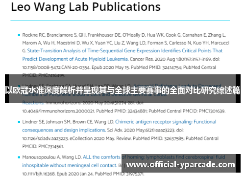 以欧冠水准深度解析并呈现其与全球主要赛事的全面对比研究综述篇